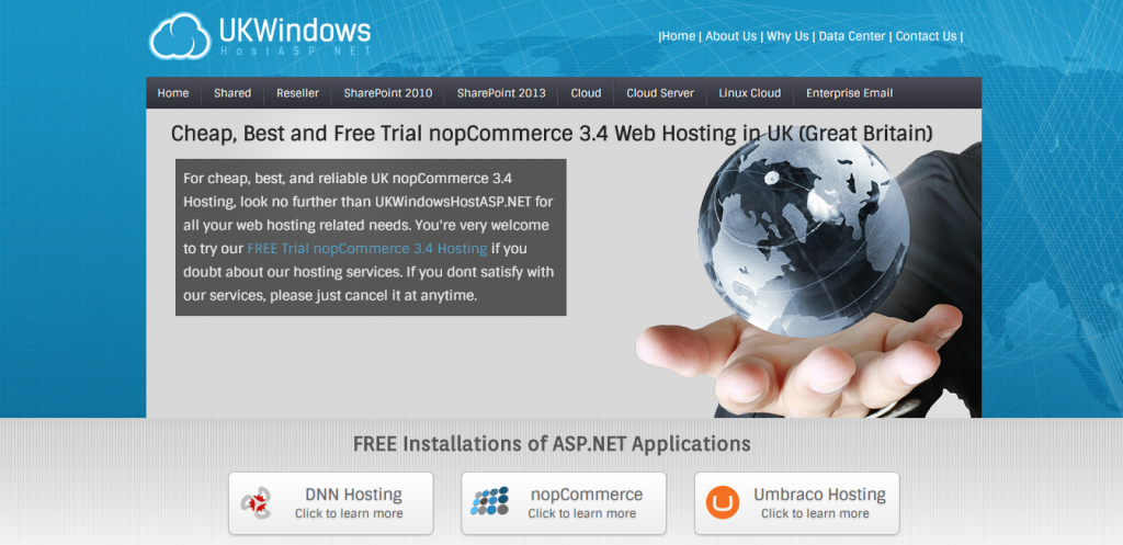 Best Windows Hosting in UK with Reliable nopCommerce 3.4